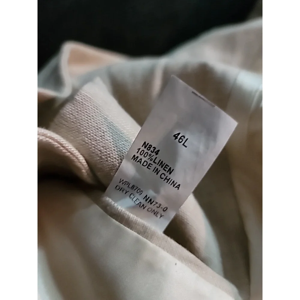 Nautica Men's Modern 100% Linen Sport Coat Tan 46L‎ Modern Fit Blazer